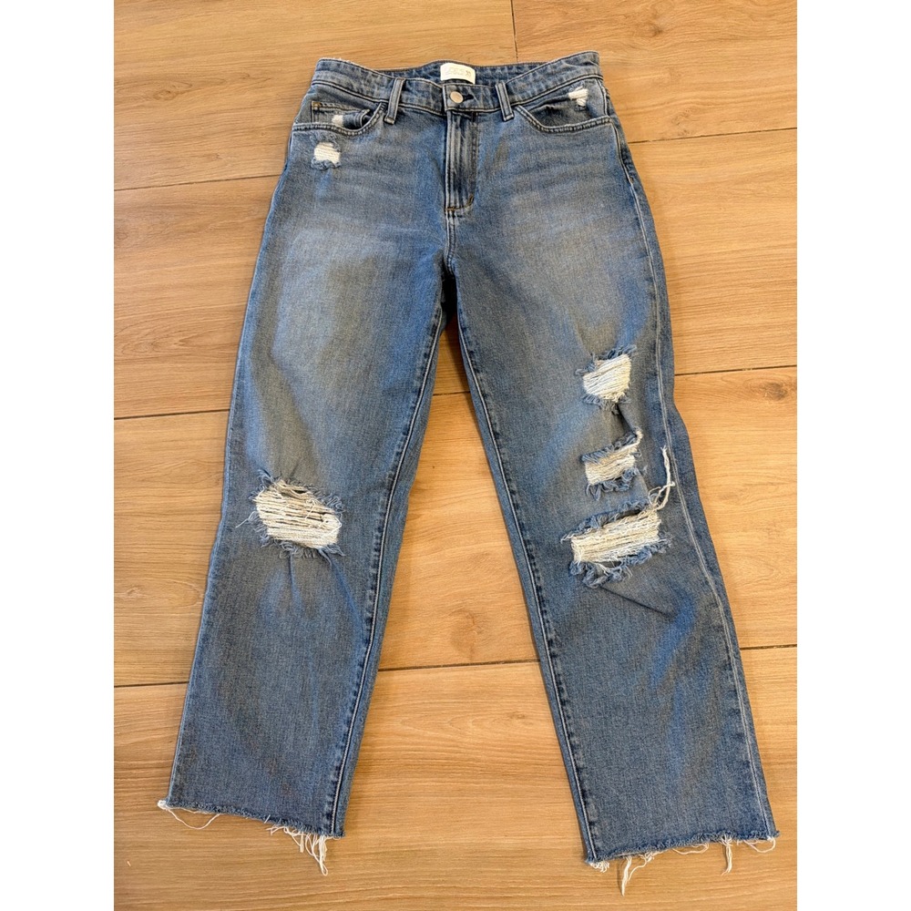 Joe's Jeans The Niki Mid Rise Boyfriend Distressed Raw Hem Jeans Blue‎ Size 27